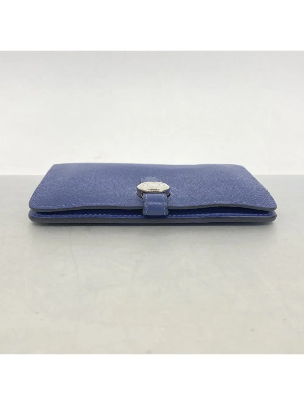 Hermes Coin Purse Dogon Compact Ever Color Blue Brighton Silver